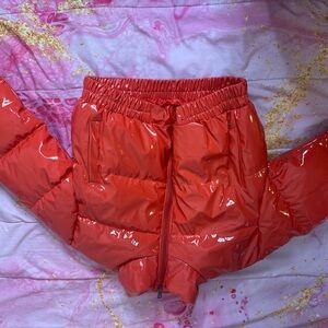 6ix9ine Shiny Red Puffer Jacket